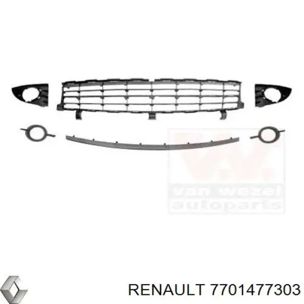 Grelha central do pára-choque dianteiro Renault (RVI) 7701477303 preço, a partir de 146,42 USD