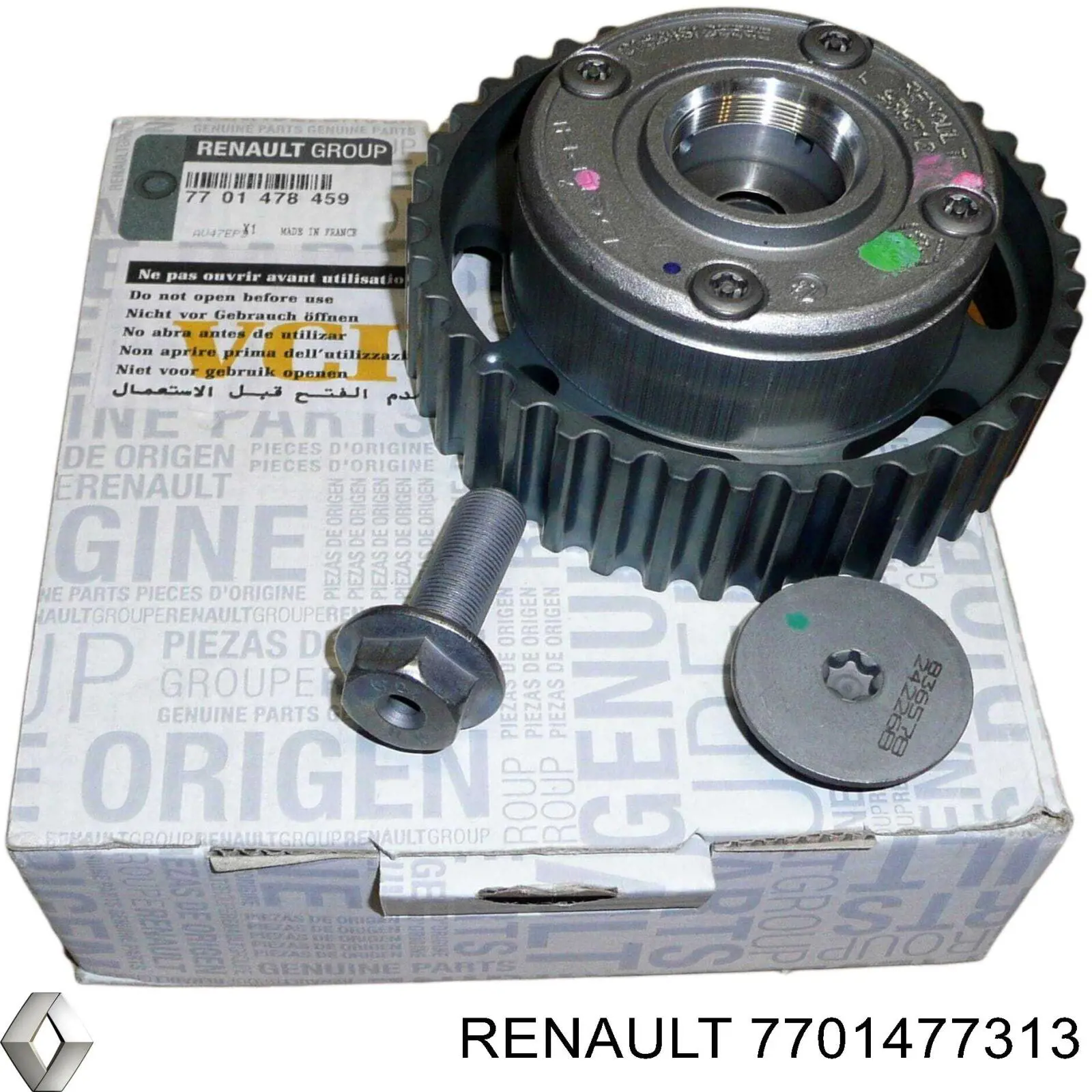7701477313 Renault (RVI) Engrenagem de cadeia de roda dentada da árvore distribuidora de admissão de motor