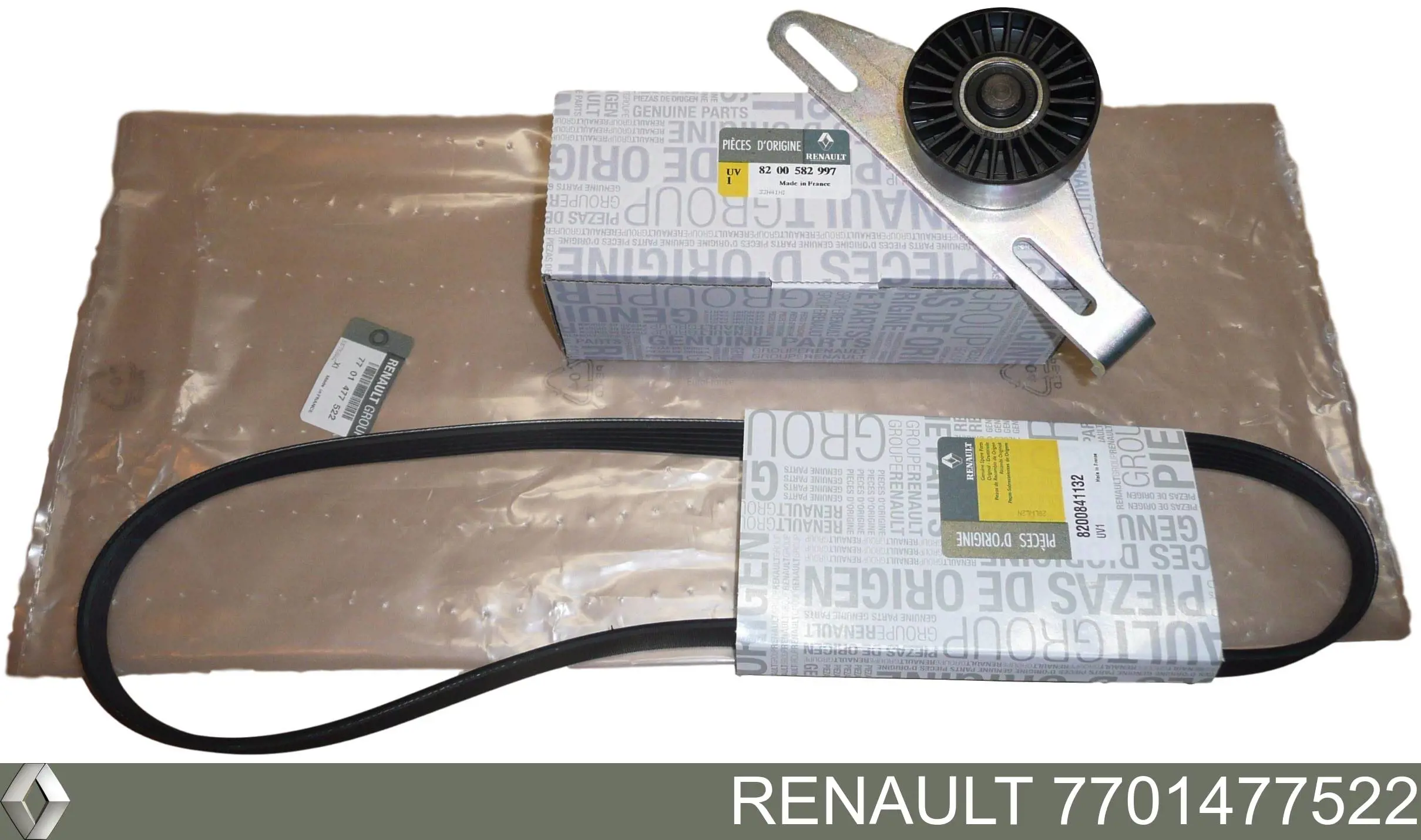 7701477522 Renault (RVI) Correia dos conjuntos de transmissão, kit