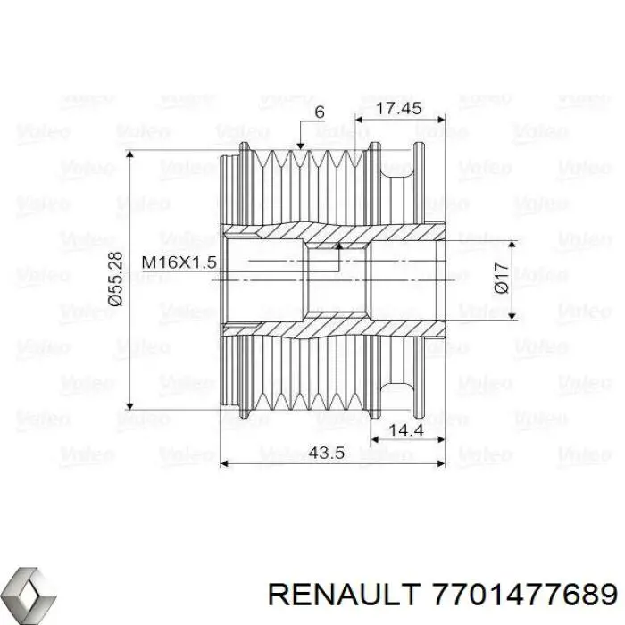 Compre 7701477689 Renault (RVI) Polia do gerador