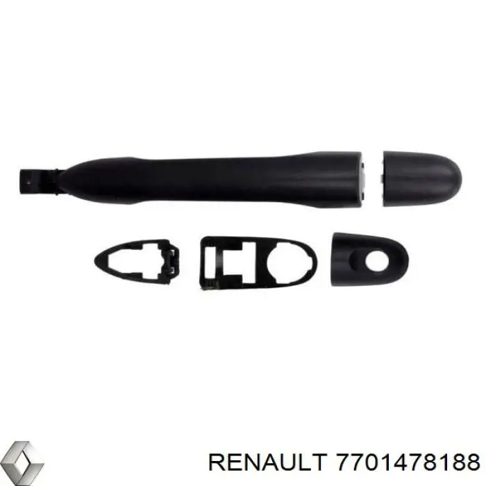Compre 7701478188 Renault (RVI) Maçaneta esquerda externa da porta traseira (batente)
