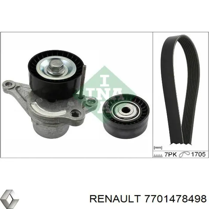 Correia dos conjuntos de transmissão, kit Renault (RVI) 7701478498 preço, a partir de 115,14 USD