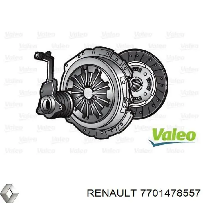 Kit de embraiagem (3 peças) 7701478557 Renault (RVI)