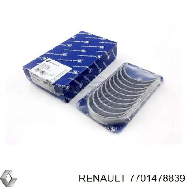 7701478839 Renault (RVI) Folhas inseridas principais de cambota, kit, padrão (STD)