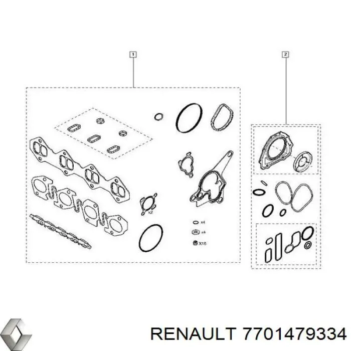 Kit superior de vedantes de motor Renault (RVI) 7701479334 preço, a partir de 150,71 USD