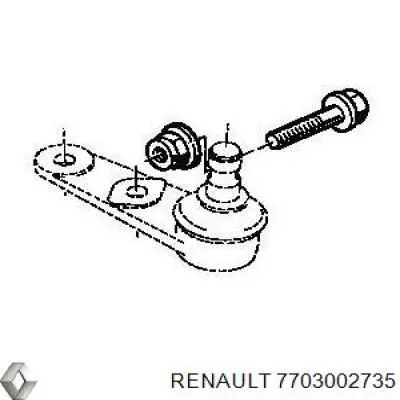 Parafuso de fixação de apoio esférico dianteiro ao pino de apoio Renault (RVI) 7703002735 preço, a partir de 16,90 USD