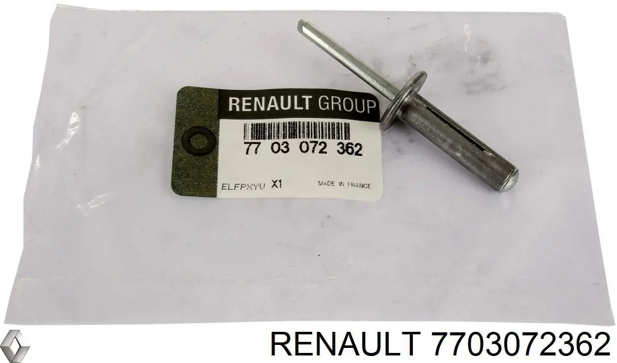 7703072362 Renault (RVI) Rebite de placa sobreposta das sapatas de tambor