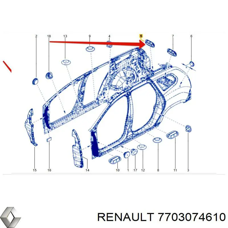  Tampão de fundo de carroçaria Renault Trafic II сaixa (FL) (2001 - 2014) II