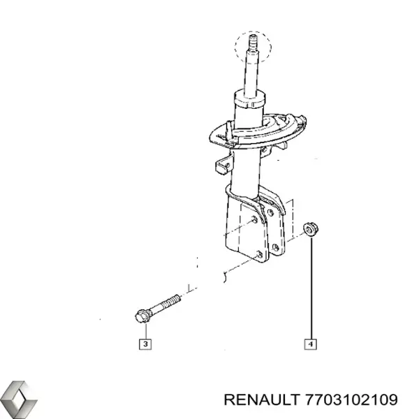 Parafuso de fixação de amortecedor dianteiro Renault (RVI) 7703102109 preço, a partir de 15,70 USD