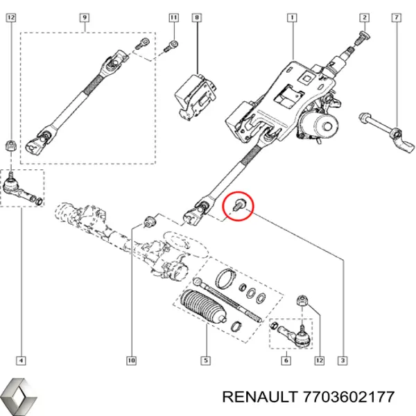 Renault (RVI) 7703602246 preço, a partir de 3,91 USD