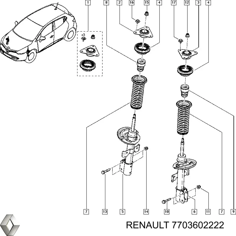 Parafuso Renault (RVI) 7703602222 preço, a partir de 6,85 USD