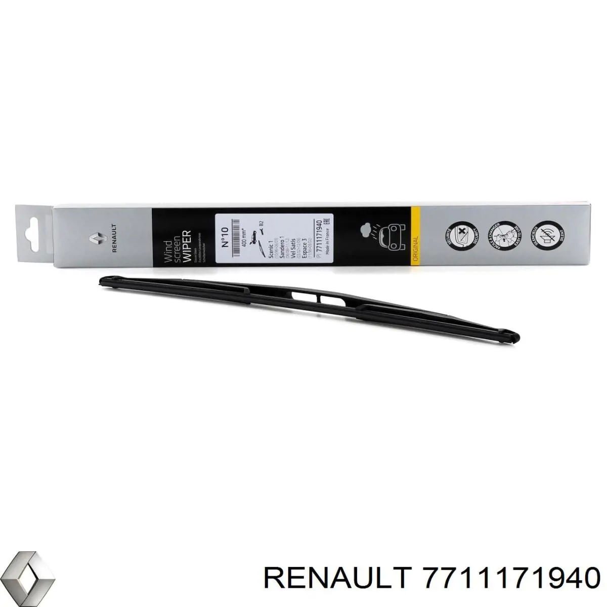 7711171940 Renault (RVI) Limpa-pára-brisas de vidro traseiro