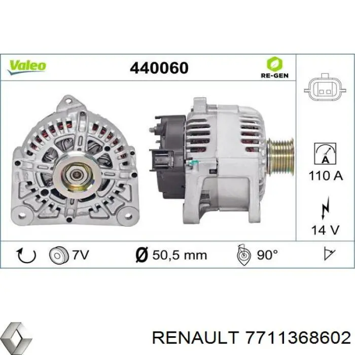 7711368602 Renault (RVI) Gerador