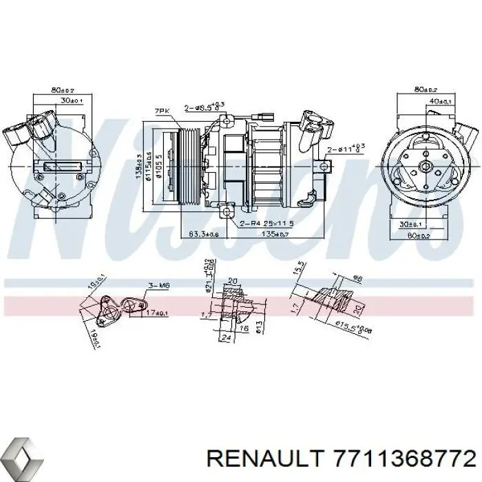 Compressor de aparelho de ar condicionado Renault (RVI) 7711368772 preço, a partir de 138,15 USD