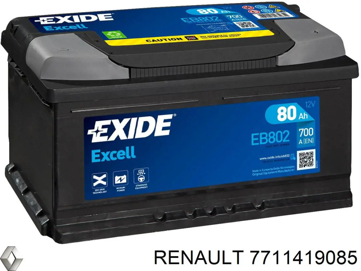 7711419085 Renault (RVI) Bateria recarregável (PILHA)