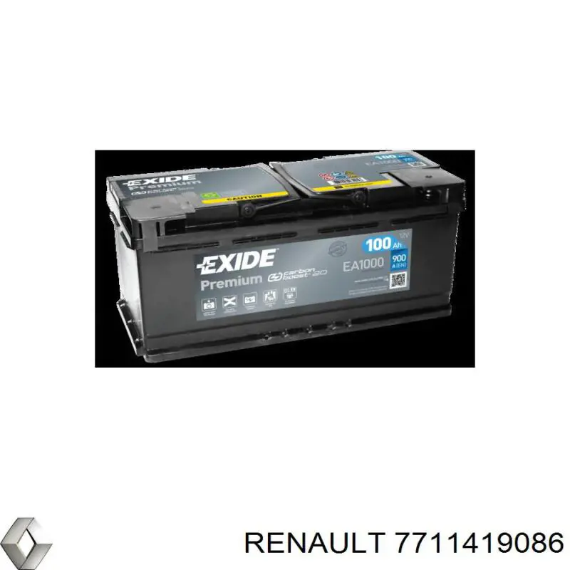 7711419086 Renault (RVI) Bateria recarregável (PILHA)
