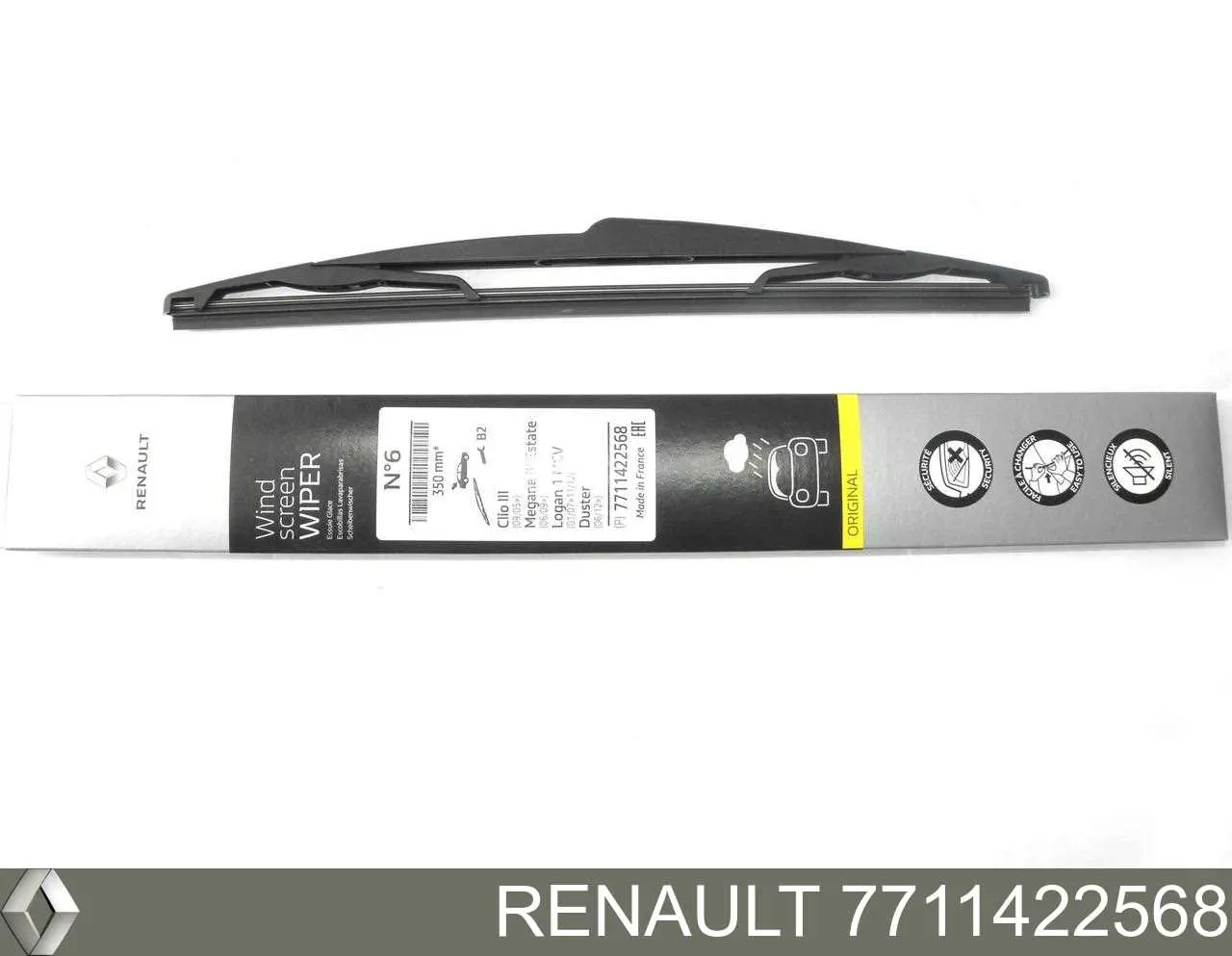 7711422568 Renault (RVI) Limpa-pára-brisas de vidro traseiro