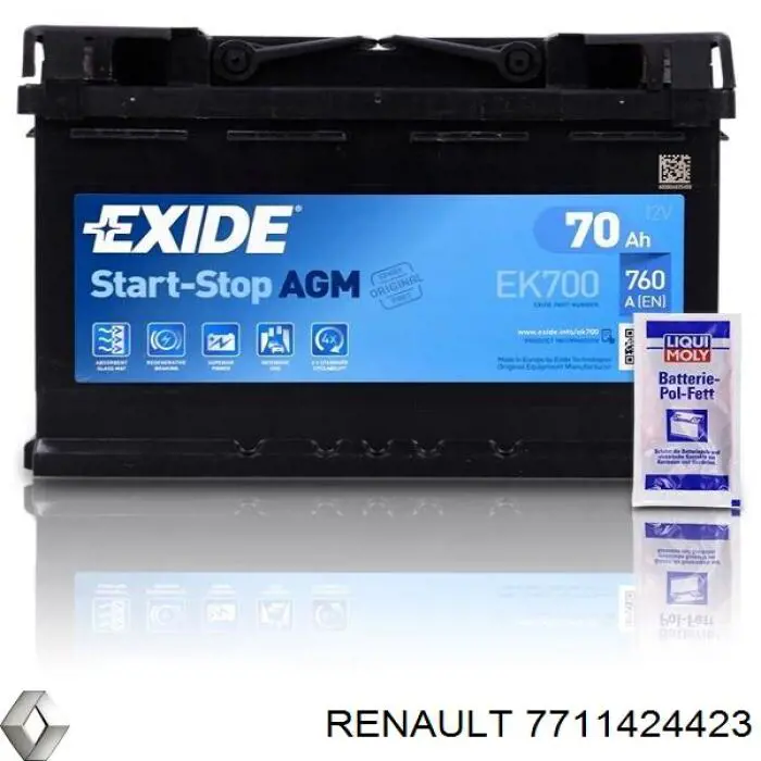 Compre 7711424423 Renault (RVI) Bateria recarregável (PILHA)