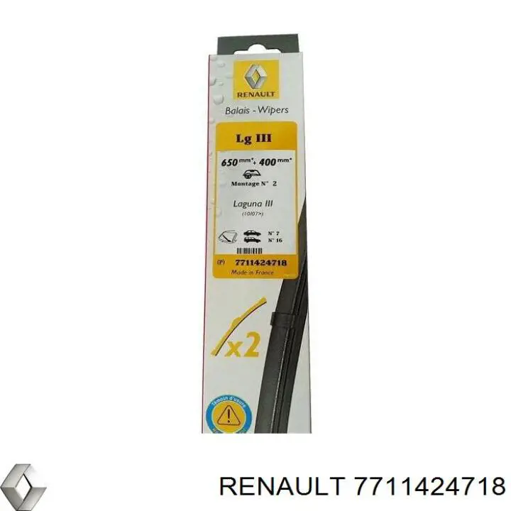 Limpa-pára-brisas do pára-brisas, kit de 2 un. Renault (RVI) 7711424718 preço, a partir de 27,14 USD