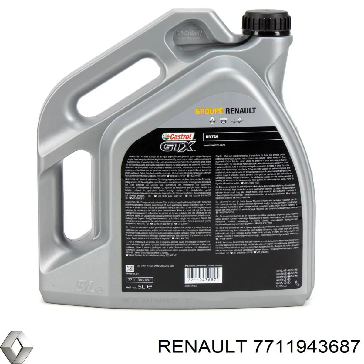 Óleo para motor Renault (RVI) 7711943687 preço, a partir de 54,08 USD