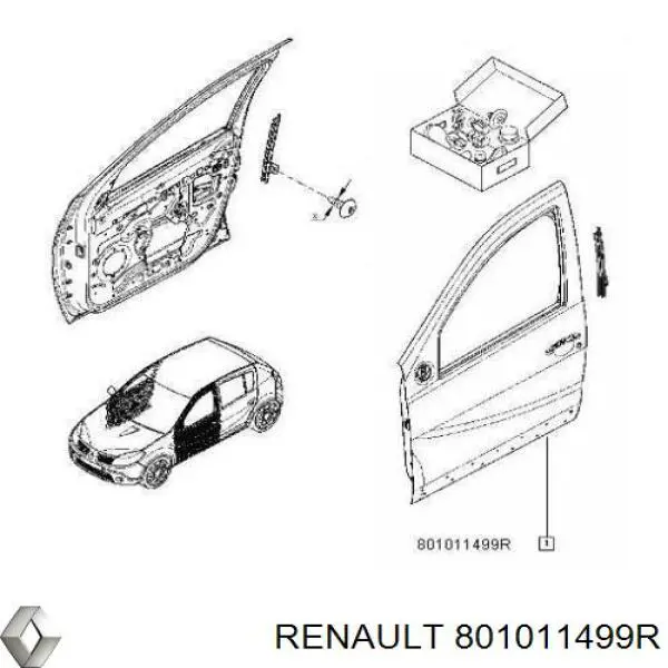 Porta dianteira esquerda Renault (RVI) 801011499R preço, a partir de 279,22 USD