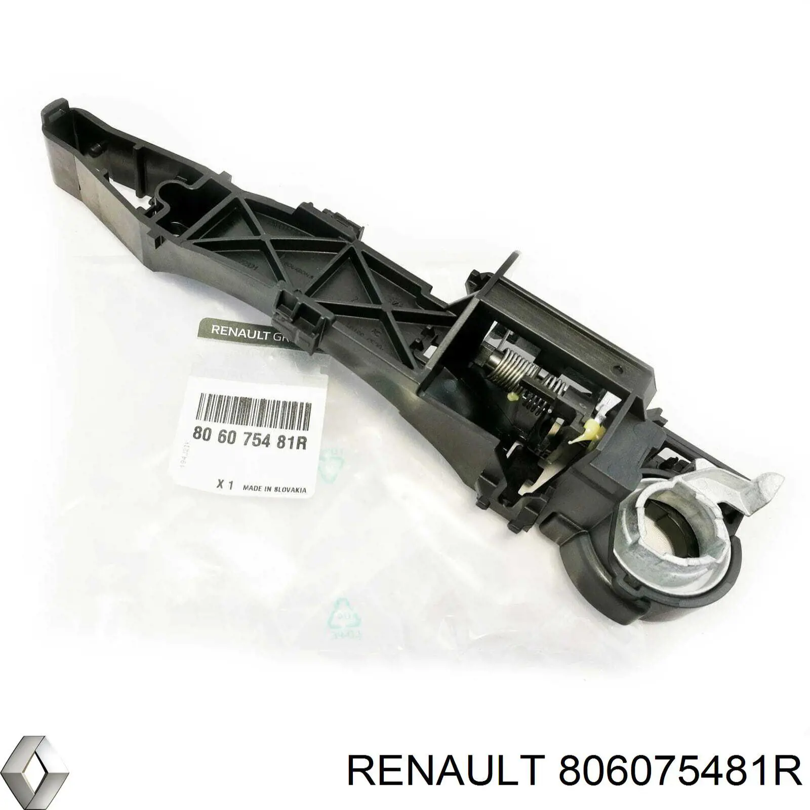 Compre 806075481R Renault (RVI) Suporte de maçaneta externa da porta dianteira esquerda