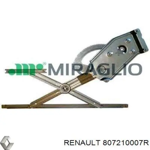 Mecanismo de acionamento de vidro da porta dianteira esquerda Renault (RVI) 807210007R preço, a partir de 70,67 USD