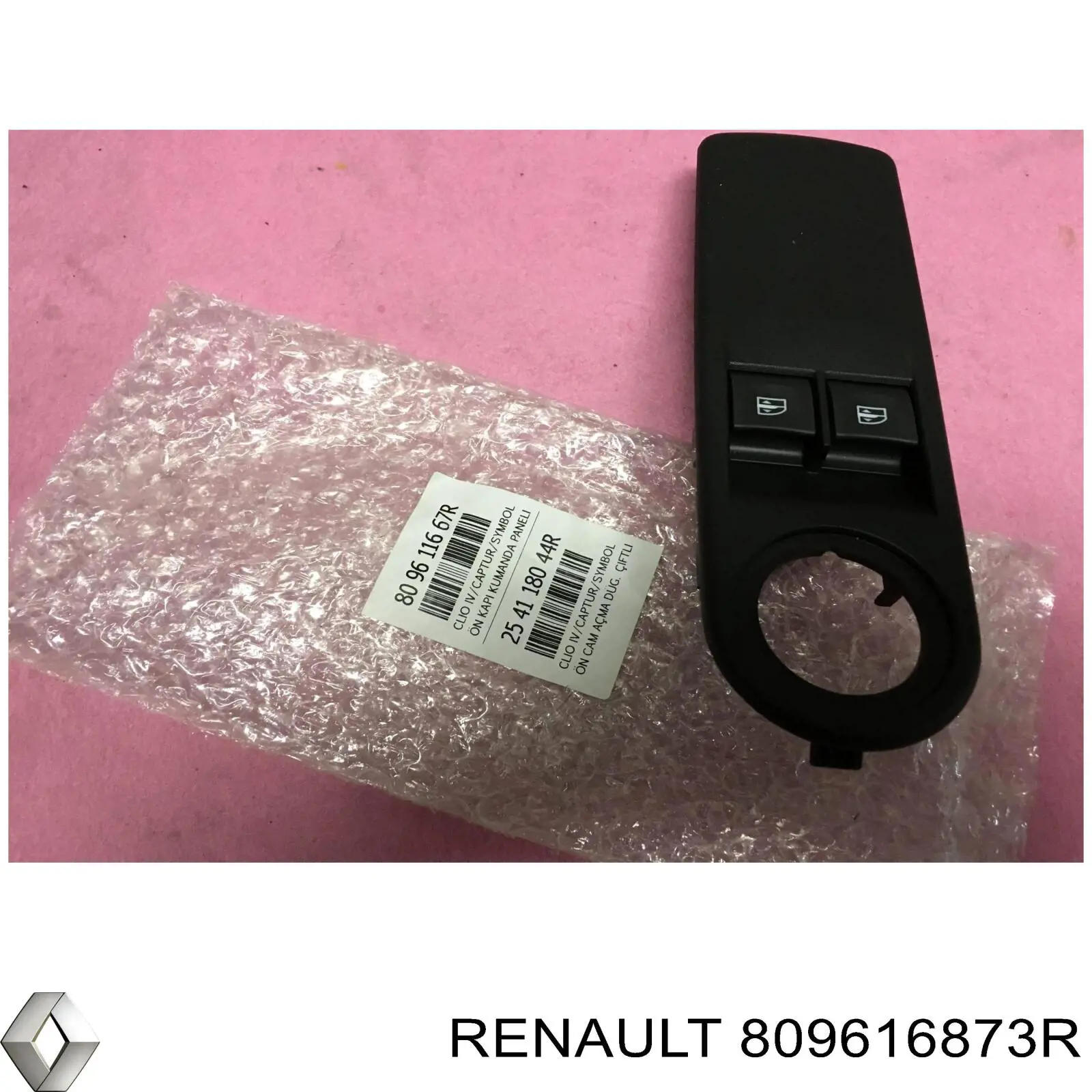 809616873R Renault (RVI) Painel (placa sobreposta) de bloco de controlo de elevador de vidro dianteiro esquerdo