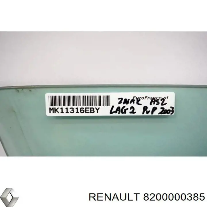 Vidro da porta dianteira direita Renault (RVI) 8200000385 preço, a partir de 39,73 USD
