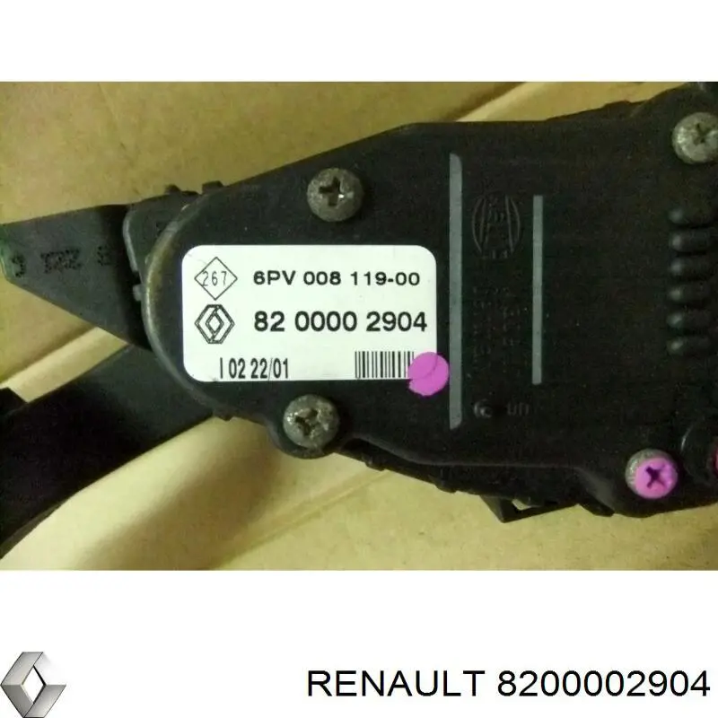 Pedal de gás (de acelerador) 8200002904 Renault (RVI)