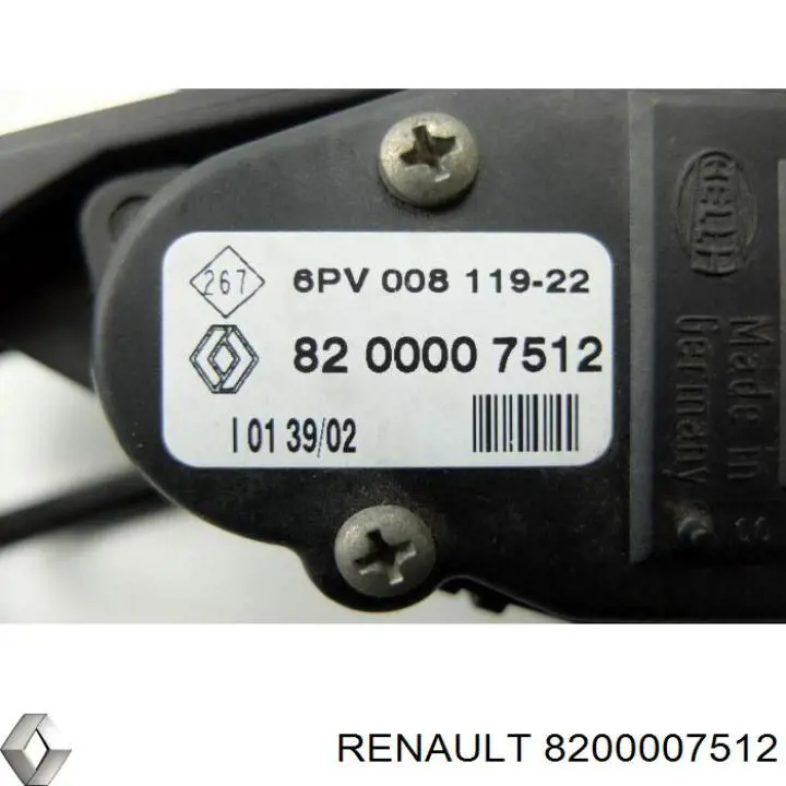 Pedal de gás (de acelerador) 8200007512 Renault (RVI)