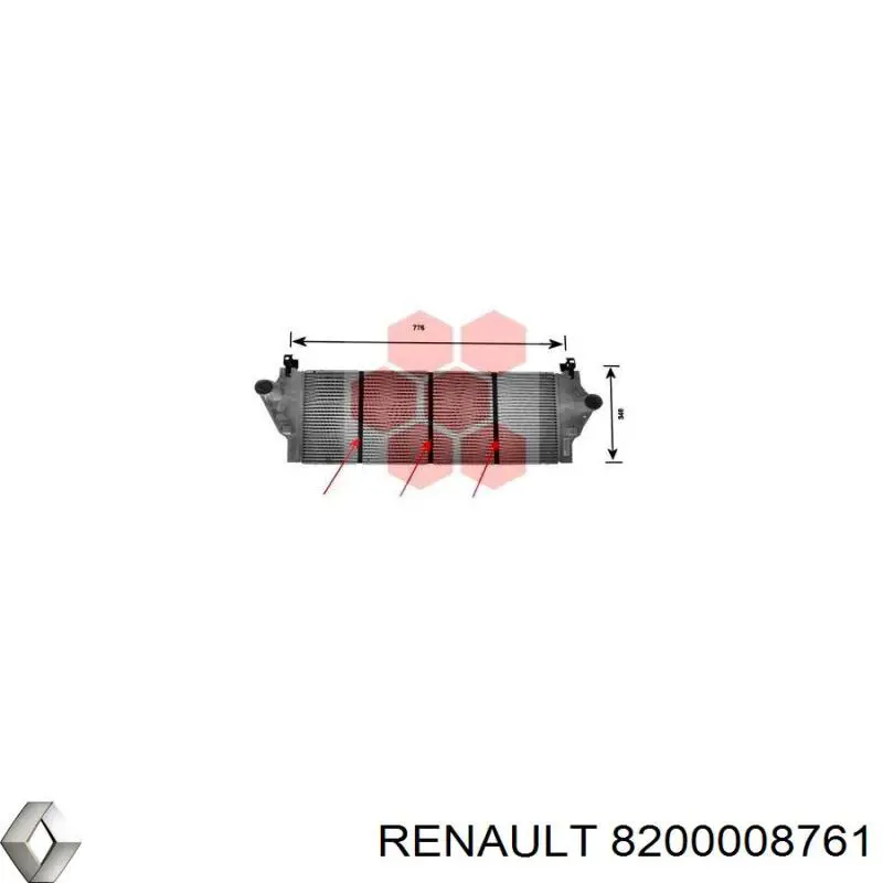 8200008761 Renault (RVI) Radiador de intercooler