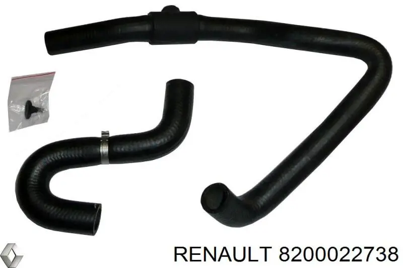 Compre 8200022738 Renault (RVI) Mangueira do radiador de aquecedor (de forno), dupla