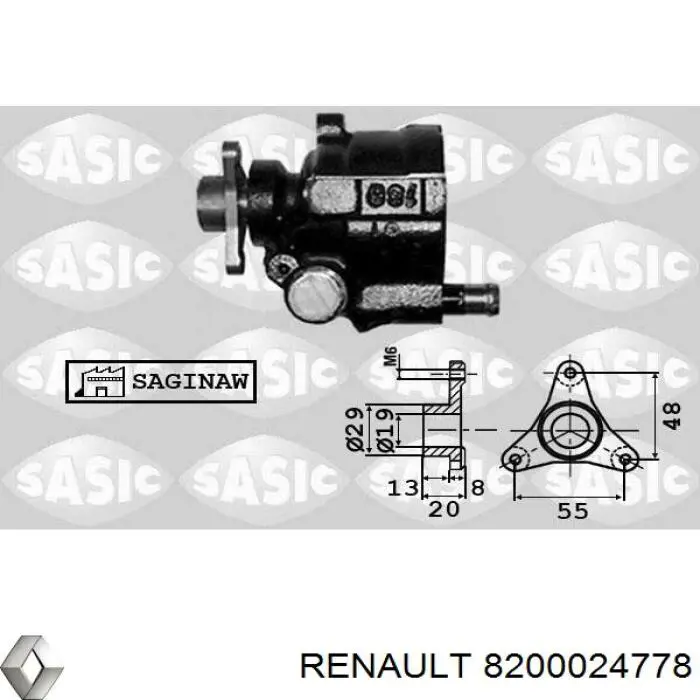 Bomba da Direção hidrâulica assistida Renault (RVI) 8200024778 preço, a partir de 49,46 USD