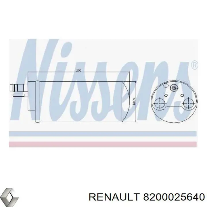 8200025640 Renault (RVI) Tanque de recepção do secador de aparelho de ar condicionado
