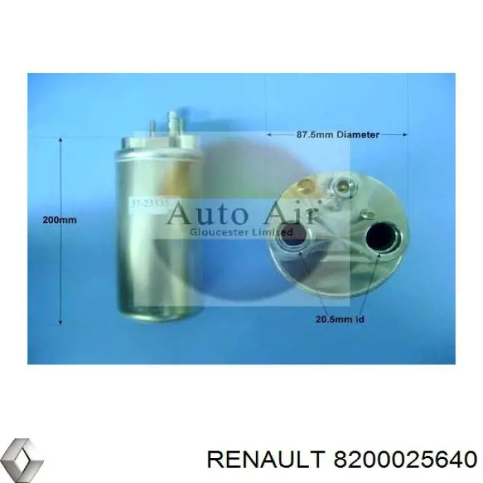 Tanque de recepção do secador de aparelho de ar condicionado Renault (RVI) 8200025640 preço, a partir de 35,16 USD