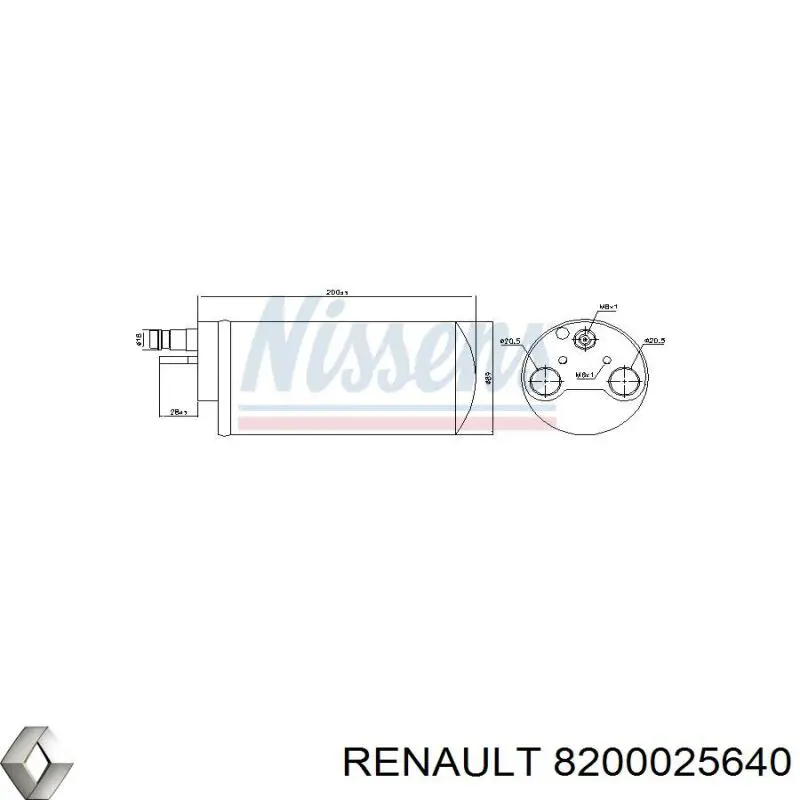 Compre 8200025640 Renault (RVI) Tanque de recepção do secador de aparelho de ar condicionado