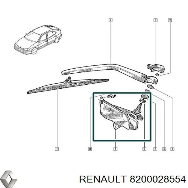 Motor de limpador pára-brisas do pára-brisas Renault (RVI) 8200028554 preço, a partir de 54,48 USD