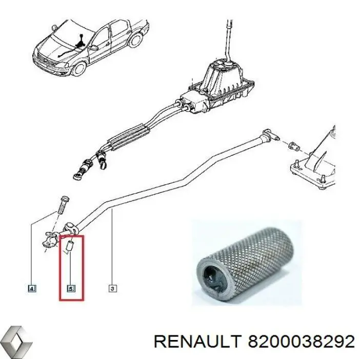 8200038292 Renault (RVI) Bucha do mecanismo de mudança (de ligação)