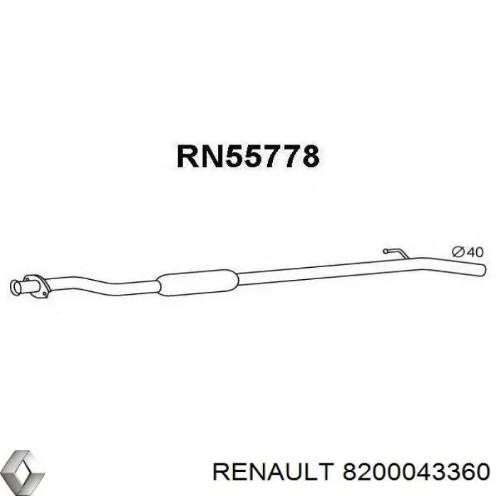 Compre 8200043360 Renault (RVI) Silenciador, parte central