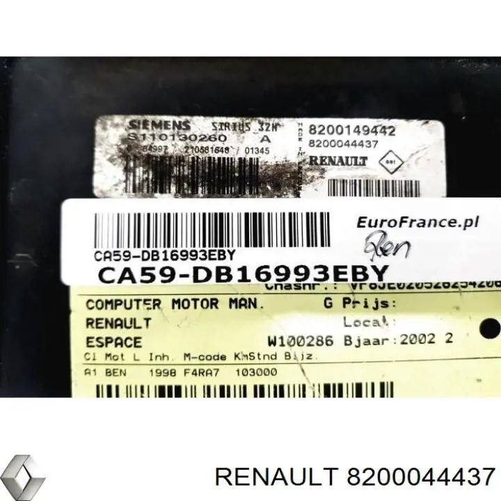 Compre 8200044437 Renault (RVI) Módulo de direção (Centralina eletrônica) de motor
