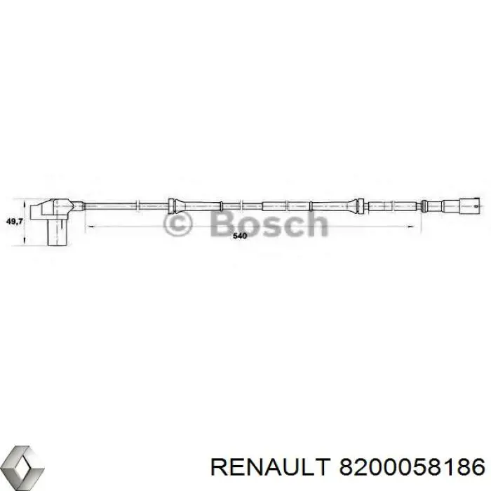 Sensor dianteiro de ABS Renault (RVI) 8200058186 preço, a partir de 36,66 USD
