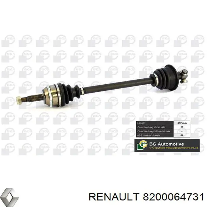 8200064731 Renault (RVI) Semieixo (acionador) dianteiro esquerdo