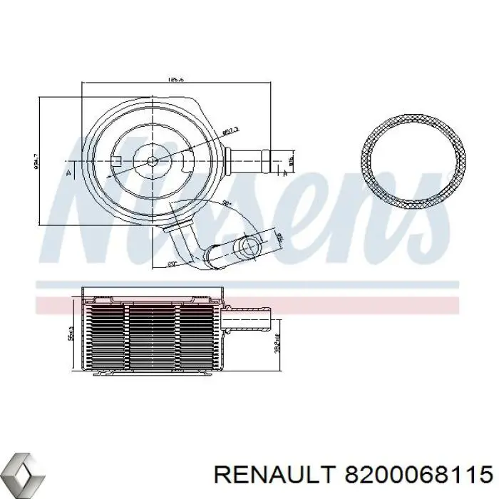 Radiador de óleo (frigorífico), debaixo de filtro Renault (RVI) 8200068115 preço, a partir de 38,71 USD