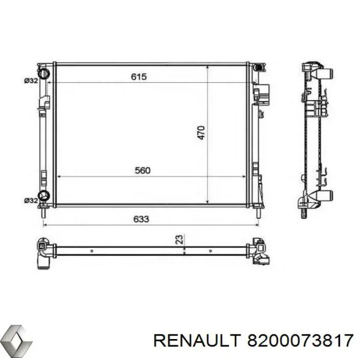 8200073817 Renault (RVI) Radiador de esfriamento de motor