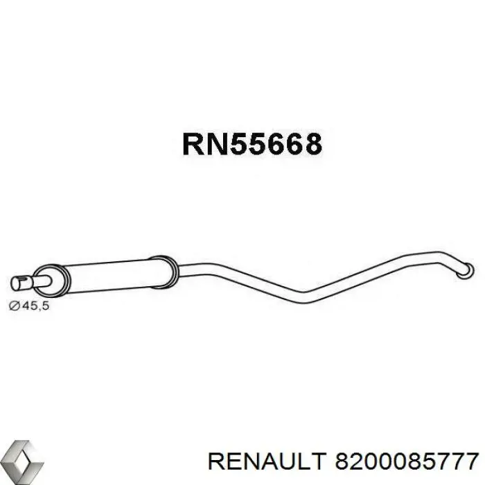 Compre 8200085777 Renault (RVI) Silenciador, parte central