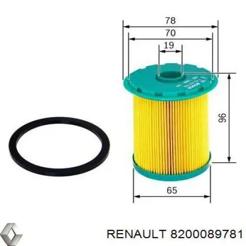 8200089781 Renault (RVI) Filtro de combustível