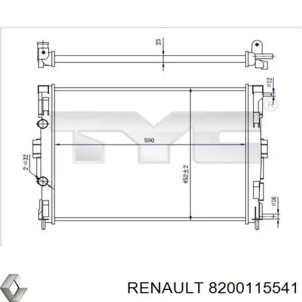 Compre 8200115541 Renault (RVI) Radiador de esfriamento de motor