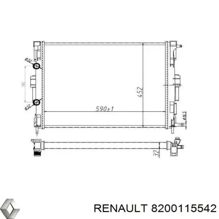 8200115542 Renault (RVI) Radiador de esfriamento de motor