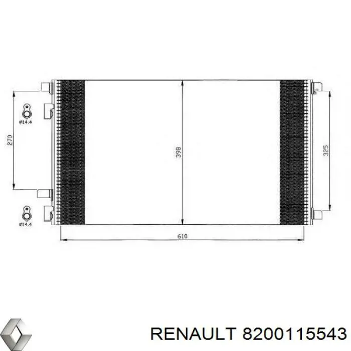 8200115543 Renault (RVI) Radiador de aparelho de ar condicionado